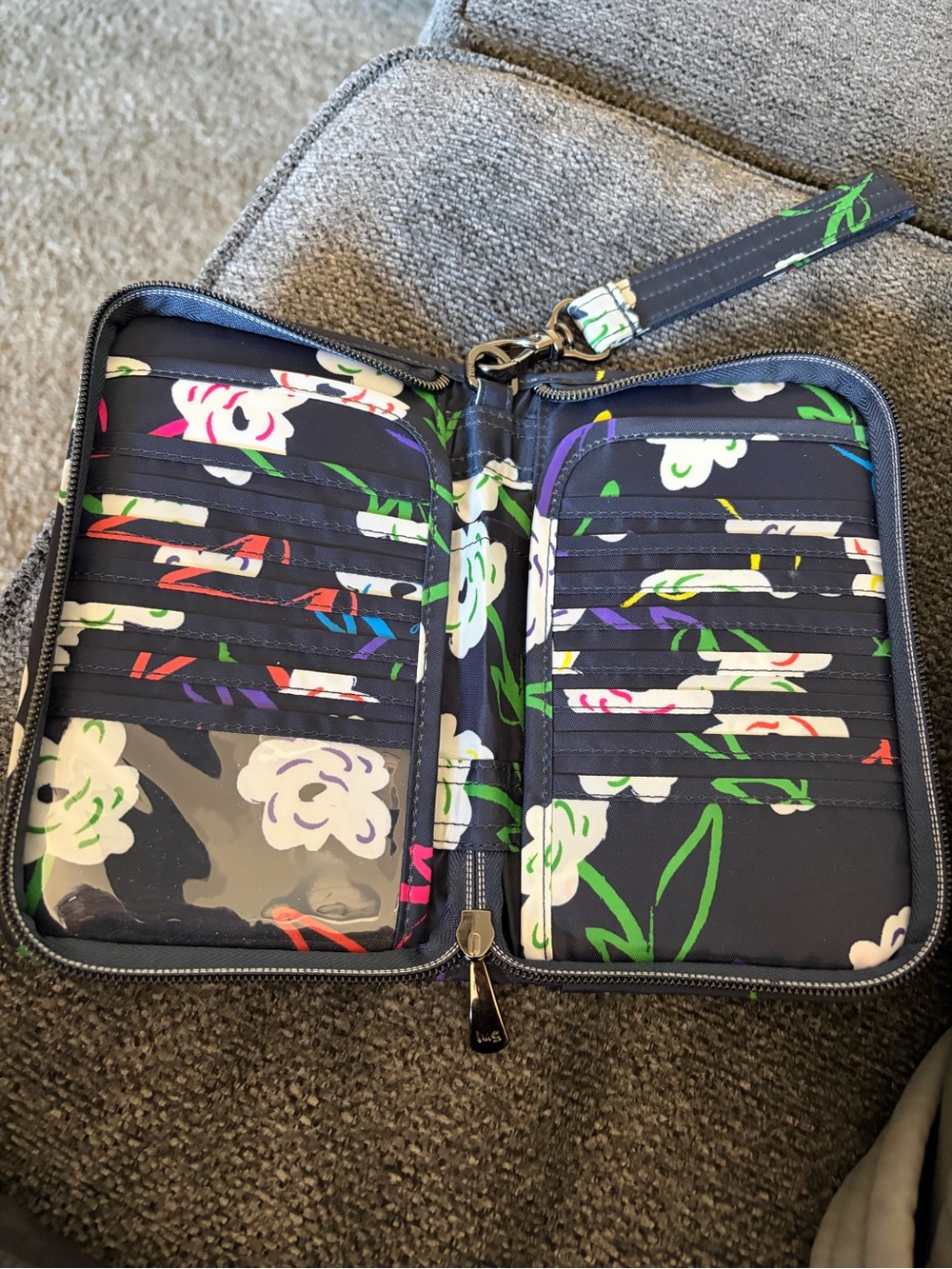 LUG Quilted Floral Wristlet Organizer with Gold Accent - Picture 2 of 5